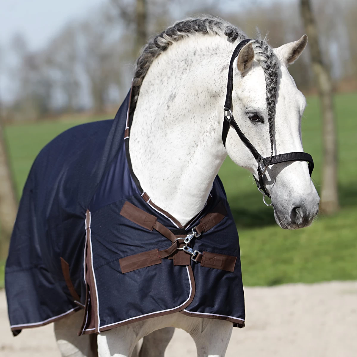 Deken Horsegear Aquero 0gr Donkerblauw-donkerbruin - Afbeelding 4