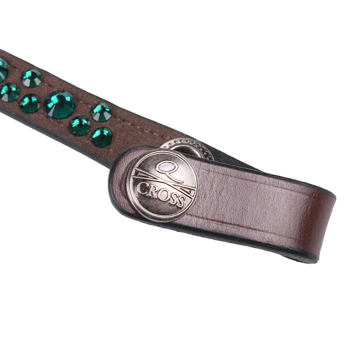 Frontriem QHP Eldorado Bruin-groen - Afbeelding 3