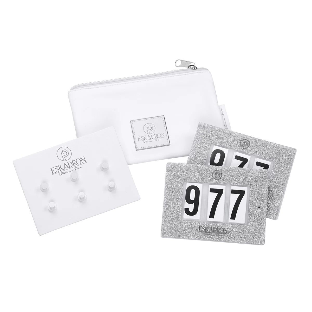 Nummerhouder Eskadron Platinum Pure Glitter 3-Numbers Wit