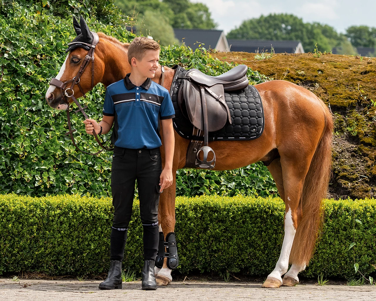 Polo QHP Kai Kids Black-blue - Afbeelding 9