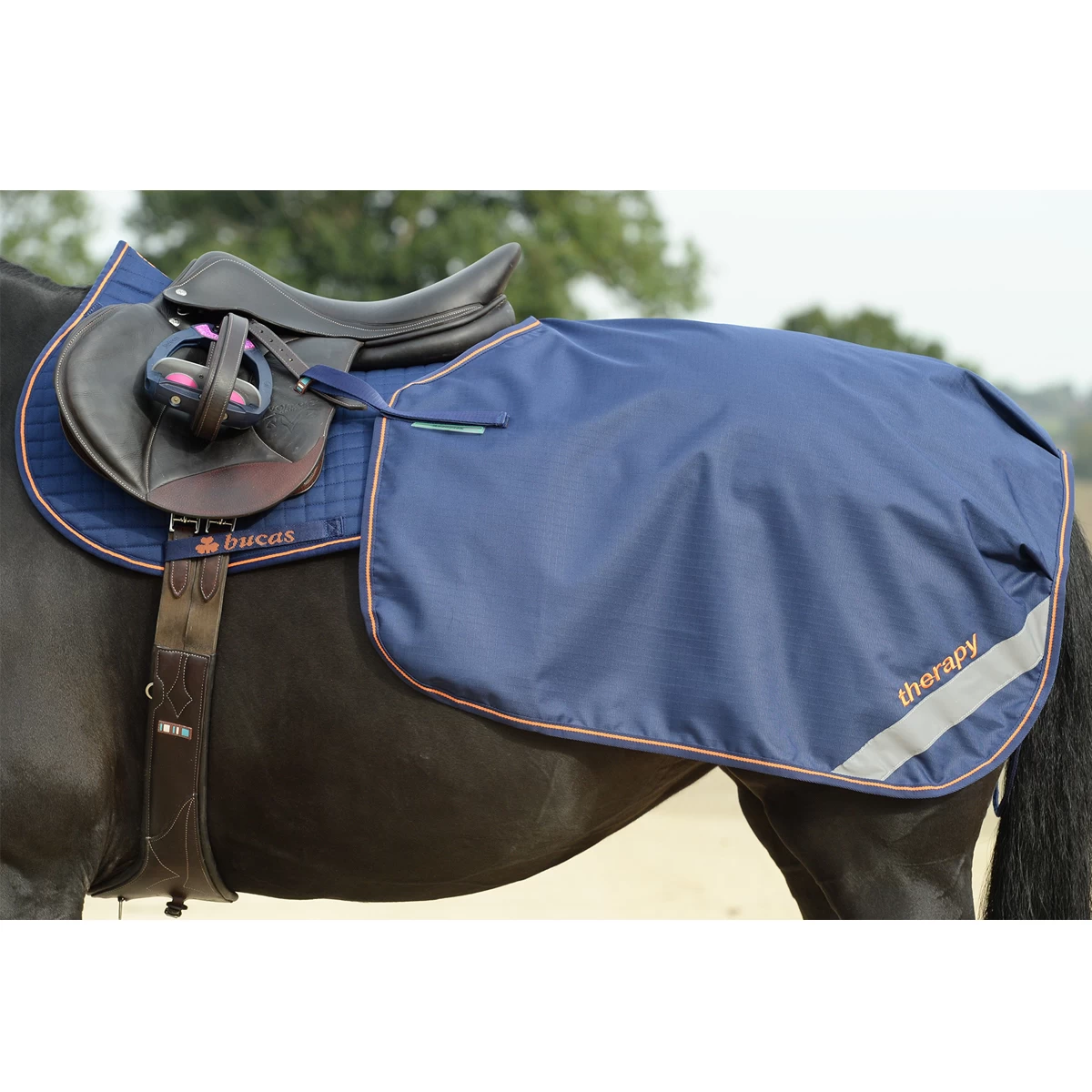 Uitrijdeken Bucas Recuptex Donkerblauw-oranje - Afbeelding 2