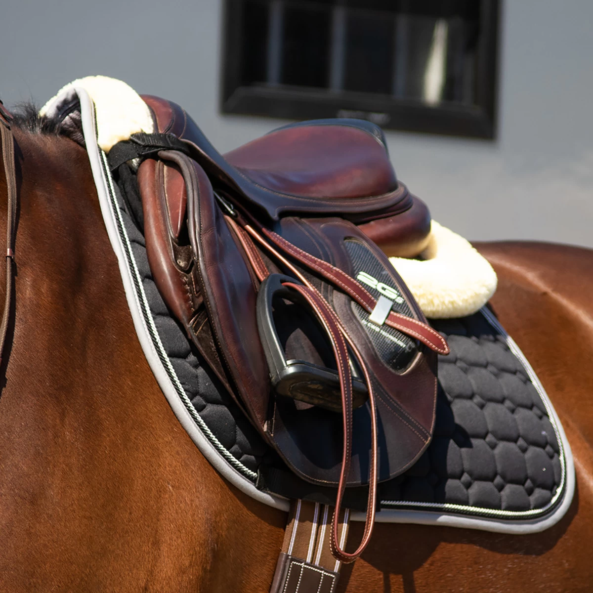 Zadeldek QHP Florence Zwart - Afbeelding 3